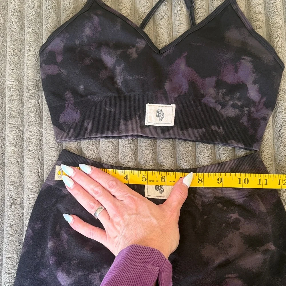 Darc Sport Lobos Everson Seamless Bra & Katya Shorts Set - Purple Gray Marble - Picture 4 of 7